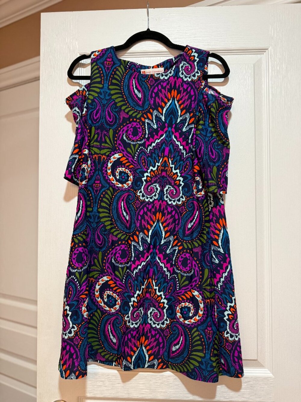 Jude Connally Cold Shoulder Paisley Print Dress Size Small